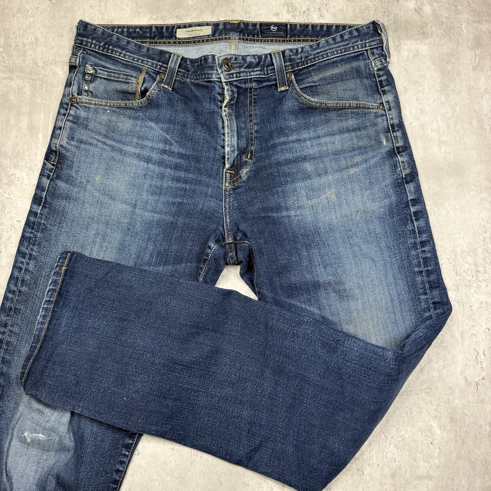 AG Jeans The Graduate Tailored Leg Mens 34x32 Dark Stretch Denim USA Made BM7585